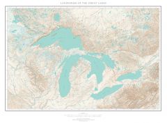 Landforms of the Great Lakes Fine Art Print Map